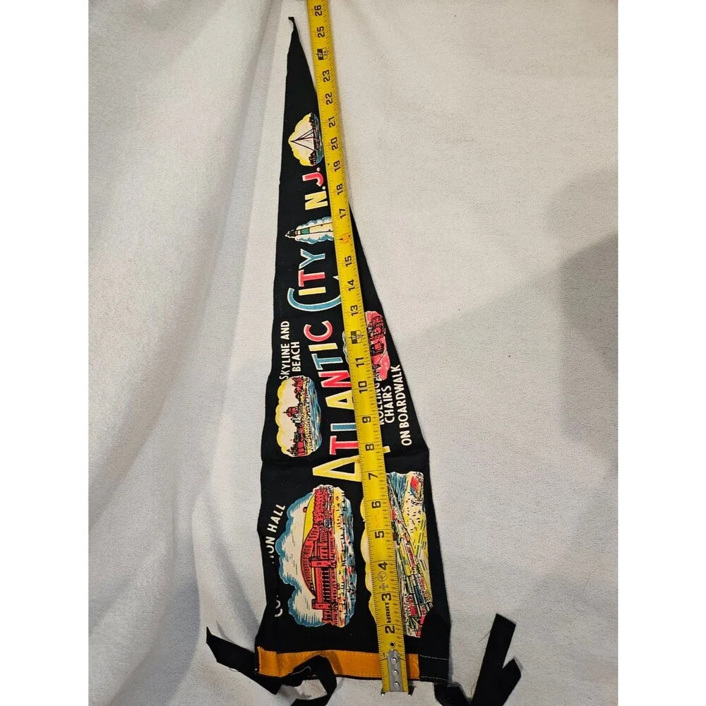Atlantic City Vintage Souvenir Banner  Pennet Flag New Jersey NJ
